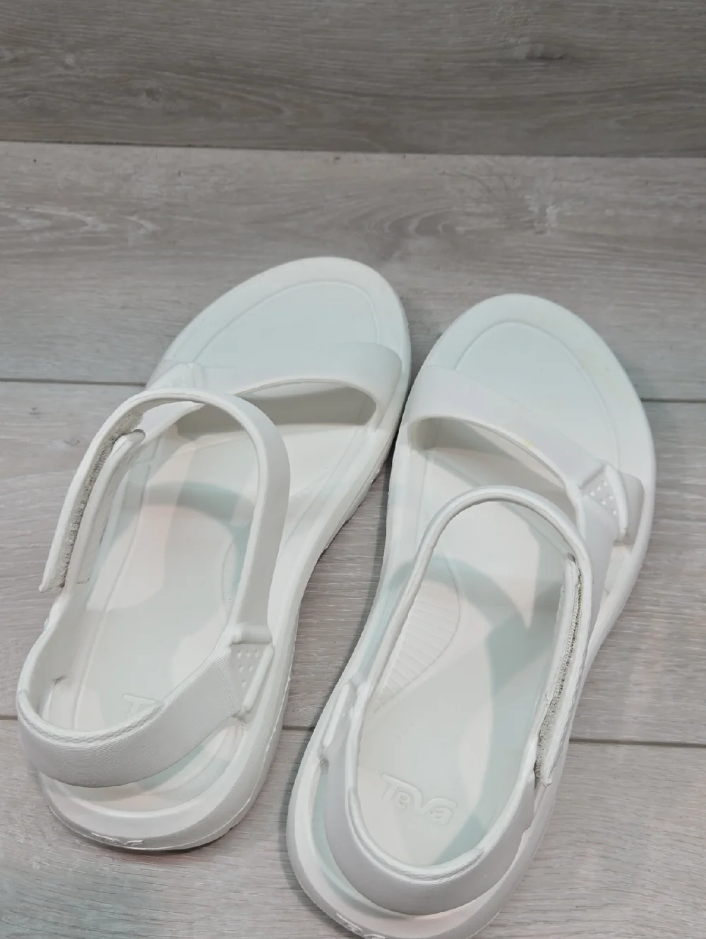 Teva White Women's Sport Sandals with Adjustable Straps Rubber Sz 11